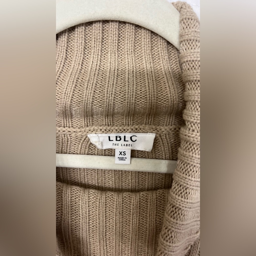 LBLC The Label Oversized Ribbed Turtleneck Sweater Camel Beige Size XS - Picture 8 of 11